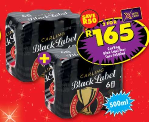 Carling Black Label Beer Cans 6x500ml