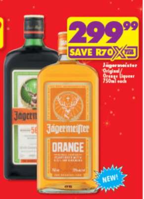 JÄGERMEISTER ORIGINAL/ORANGE LIQUEUR 750ml each