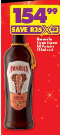 AMARULA CREAM LIQUEUR all variants 750ml each