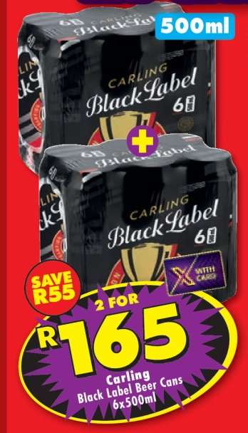 Carling Black Label Beer Cans 6x500ml