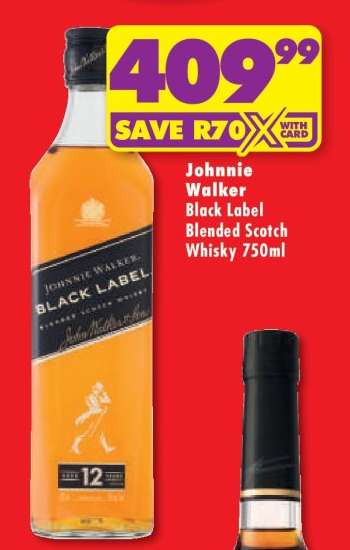 JOHNNIE WALKER BLACK LABEL BLENDED SCOTCH WHISKY 750ML