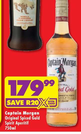 CAPTAIN MORGAN ORIGINAL SPICED GOLD SPIRIT APERITIF 750ml