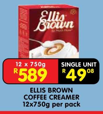 ELLIS BROWN COFFEE CREAMER 12x750g per pack