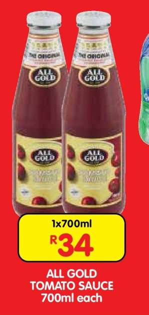 All Gold Tomato Sauce-700ml Each