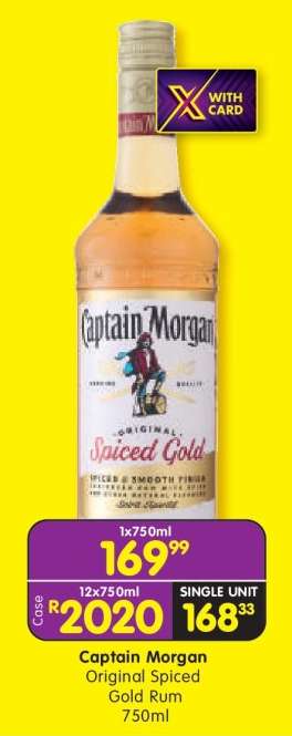 CAPTAIN MORGAN ORIGINAL SPICED GOLD RUM 750ml