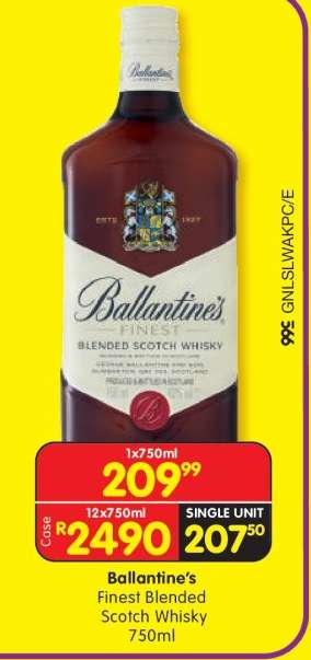 Ballantine's Finest Blended Scotch Whisky 750ml