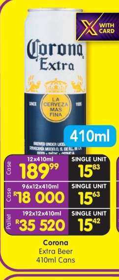 CORONA EXTRA BEER 410ml cans