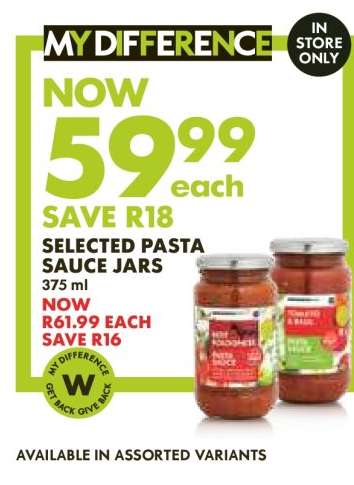 Selected Pasta Sauce Jars