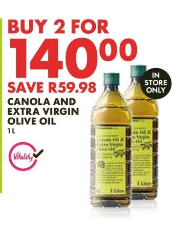 Canola and Extra Virgin Olive Oil