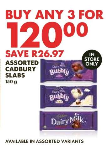 Assorted Cadbury Slabs