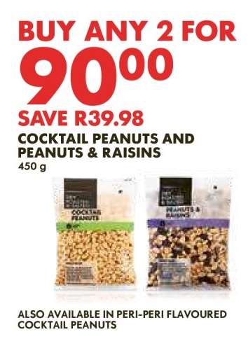 Cocktail Peanuts and Peanuts & Raisins