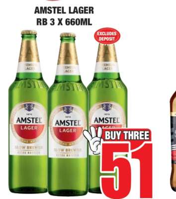 AMSTEL LAGER RB 3 X 660ML