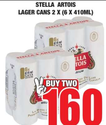 STELLA ARTOIS LAGER CANS 2 X (6 X 410ML)