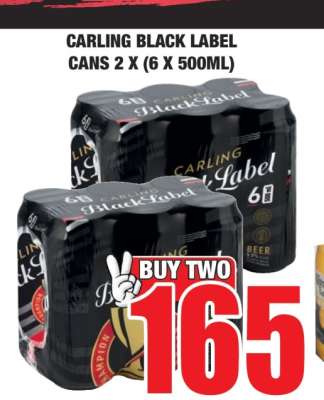 CARLING BLACK LABEL CANS 2 X (6 X 500ML)