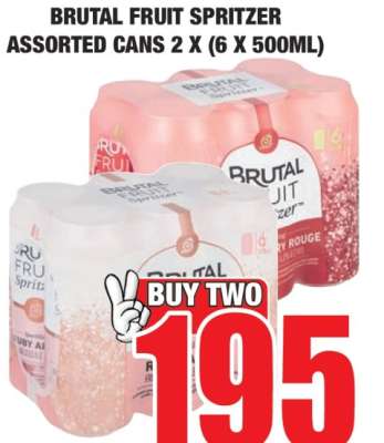 BRUTAL FRUIT SPRITZER ASSORTED CANS 2 X (6 X 500ML)