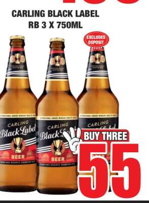 CARLING Black Label RB 3 x 750ml
