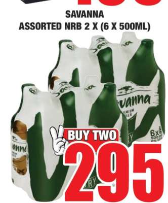 SAVANNA ASSORTED NRB 2 X (6 X 500ML)