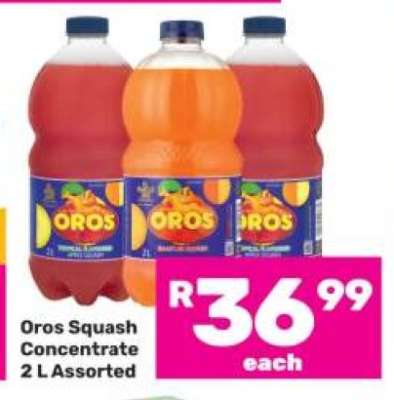 Oros Squash Concentrate 2 L Assorted