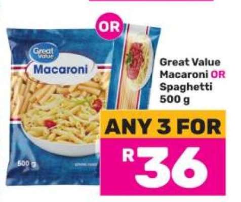 Great Value Macaroni OR Spaghetti