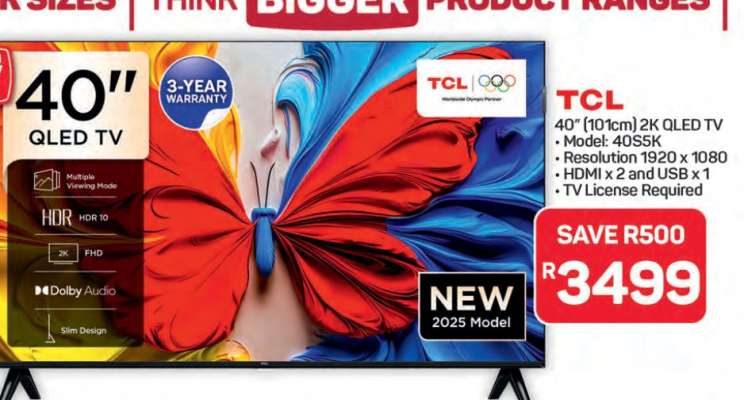 TCL 40" 2K QLED TV