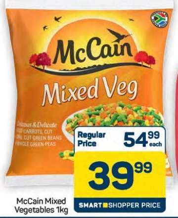 McCain Mixed
Vegetables 1kg