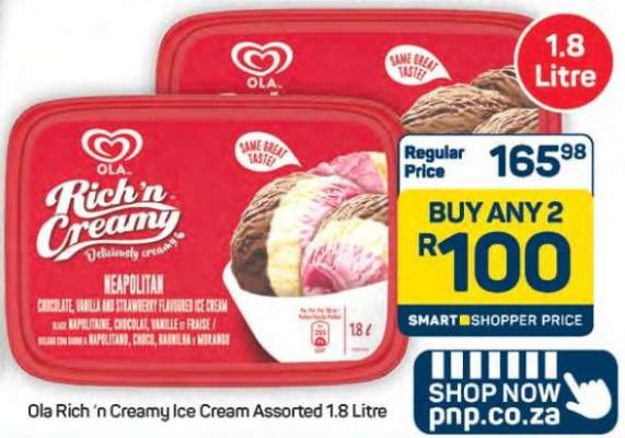 Ola Rich ‘n Creamy Ice Cream Assorted 1.8 Litre