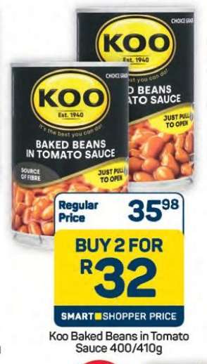 Koo Baked Beans In Tomato Sauce 400/410g
