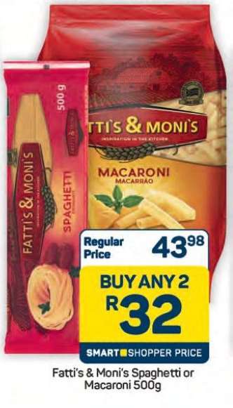 Fatti's & Moni's Spaghetti or Macaroni 500g