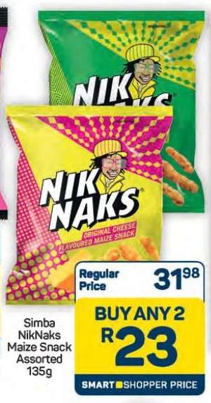 Simba NikNaks Maize Snack Assorted 135g