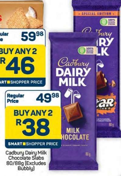 Cadbury Dairy Milk Chocolate Slabs 80/88g