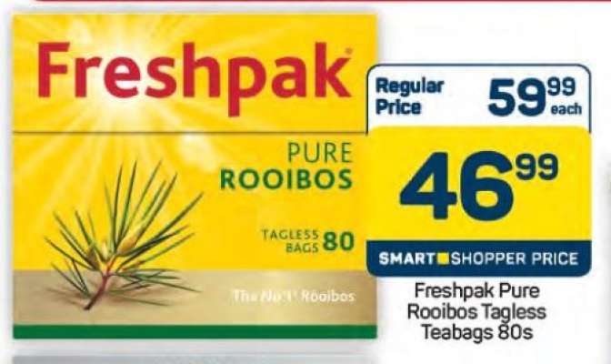 Freshpak Pure Rooibos Tagless Teabags 80s