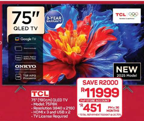 TCL 75" QLED TV