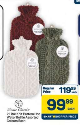 Home Classix 2 Litre Knit Pattern Hot Water Bottle