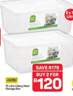 ADDIS 15 Litre Cleary Neat Storage Box