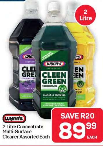 Wynn's 2 Litre Concentrate Multi-Surface Cleaner Assorted
