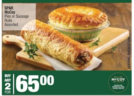 SPAR McCoy Pies or Sausage Rolls Assorted