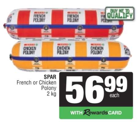 SPAR French or Chicken Polony