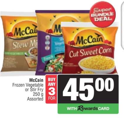 McCain Frozen Vegetable or Stir Fry