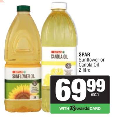 SPAR Sunflower or Canola Oil