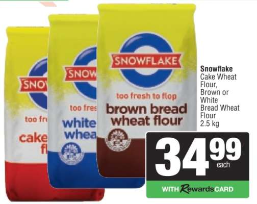 Snowflake Cake Wheat Flour, Brown or White Bread Wheat Flour
