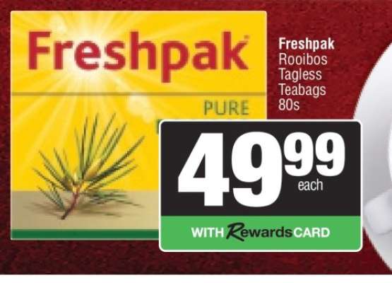 Freshpak Rooibos Tagless Teabags 80s