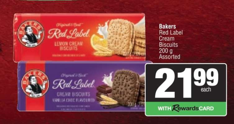BAKERS RED LABEL CREAM BISCUITS