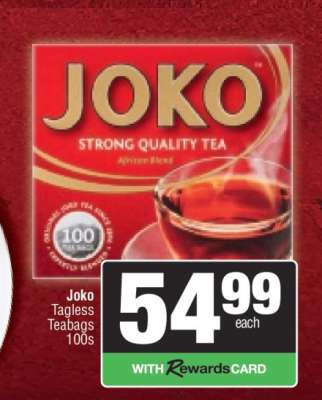 Joko Tagless Teabags 100s