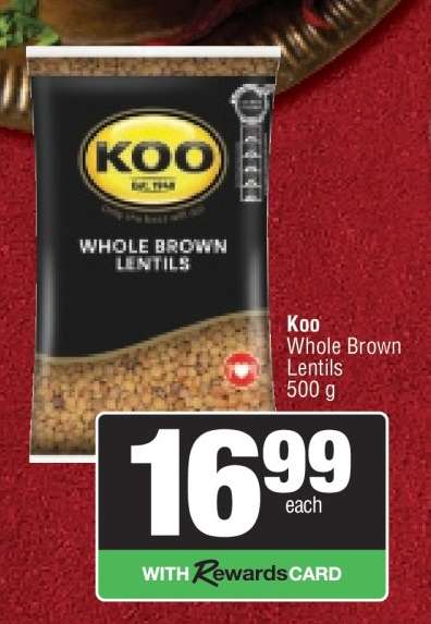 Koo Whole Brown Lentils