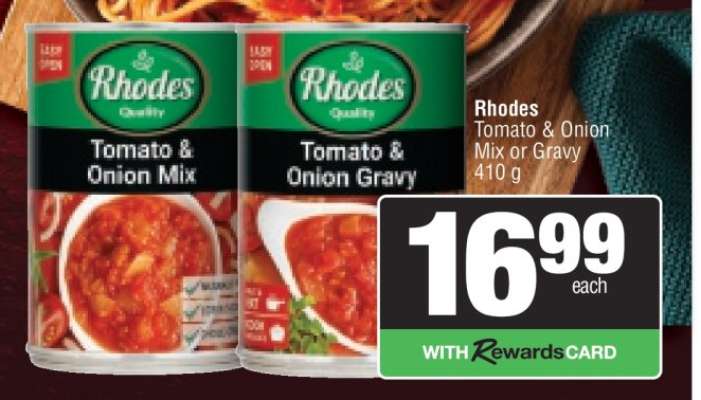 Rhodes Tomato & Onion Mix or Gravy