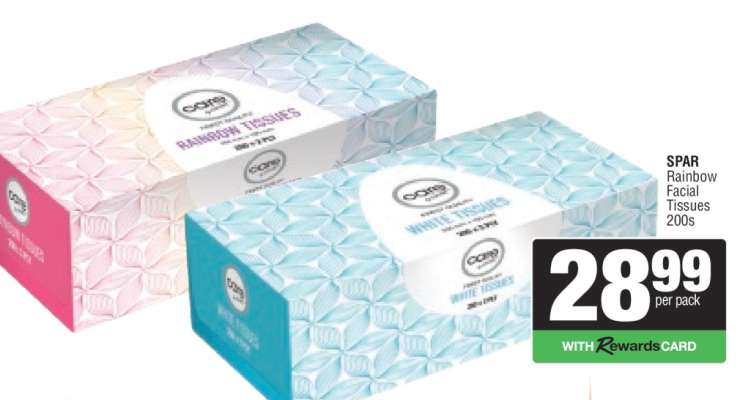 SPAR Rainbow Facial Tissues 200s