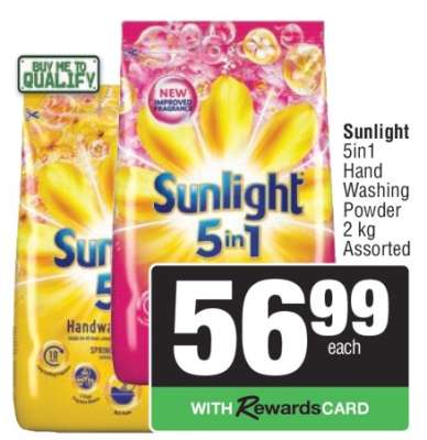 Sunlight 5in1 Hand Washing Powder 2 kg Assorted