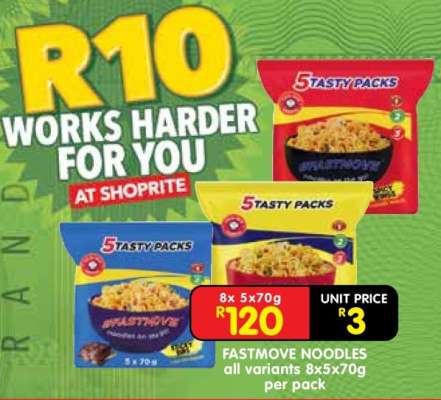FASTMOVE NOODLES all variants 8x5x70g per pack