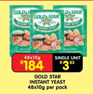 GOLD STAR INSTANT YEAST 48x10g per pack