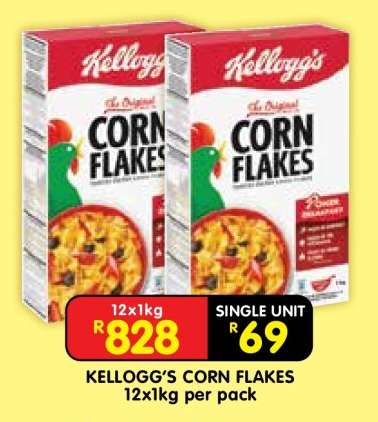 KELLOGG'S CORN FLAKES 12x1kg per pack